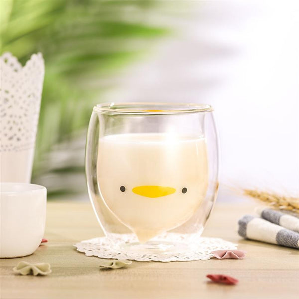 Cartoon Double-Walled Glass Cup