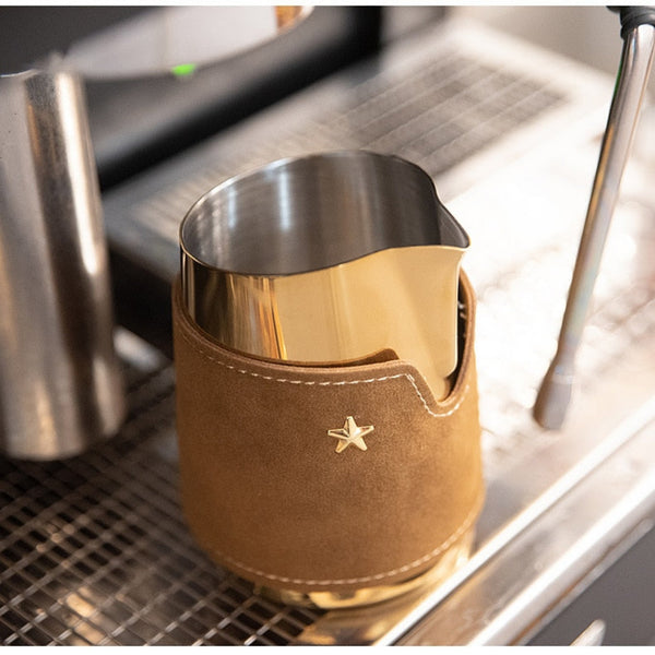 Handle Free Gold/Black/Silver Latte Art Pitcher 420ML