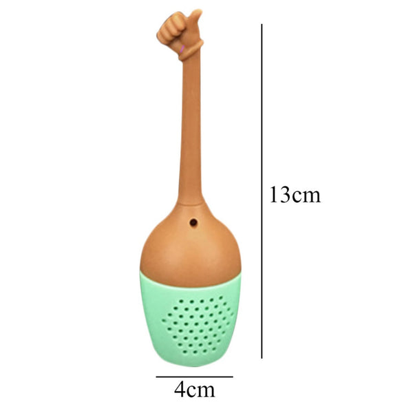 Funny Hand Gestures Tea Infuser Measurement