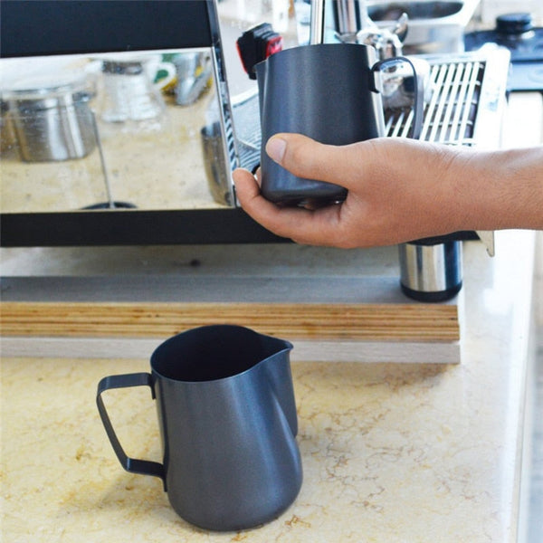 Milk Frothing Pitcher - Starbrew Non-Stick Black Coffee Art Pitcher