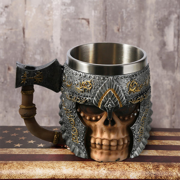 Viking Warrior Skull Mug