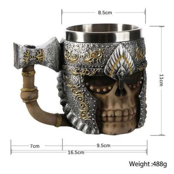 Viking Warrior Skull Mug