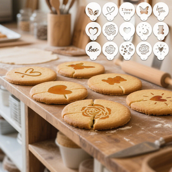 Fancy Coffee Art Stencils for Cappuccino, Hot Chocolate, Cake, Cookie Decoration