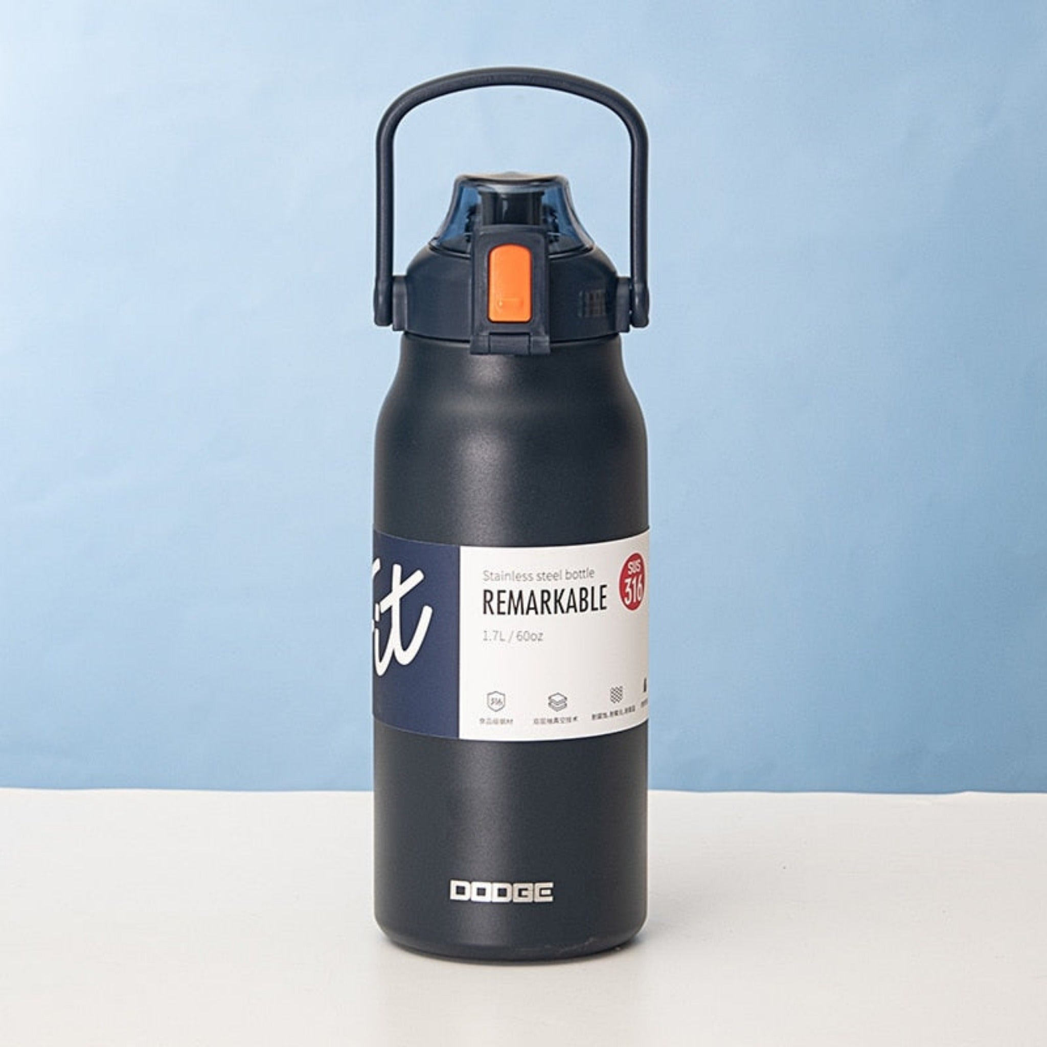 Dodge Thermos Bottle With Straw