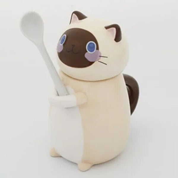 Twinkie Cat Ceramic Mug With Lid And Spoon
