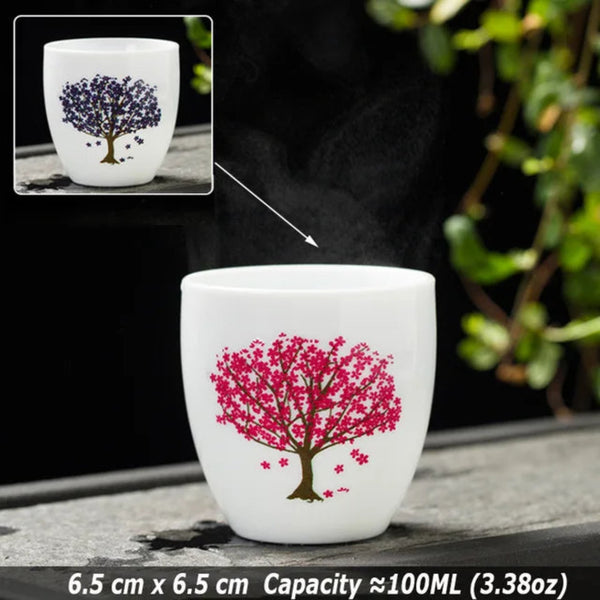 Japanese Sakura Color-Changing Teacup