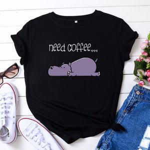Need Coffee Hippopotamus Women T-shirt