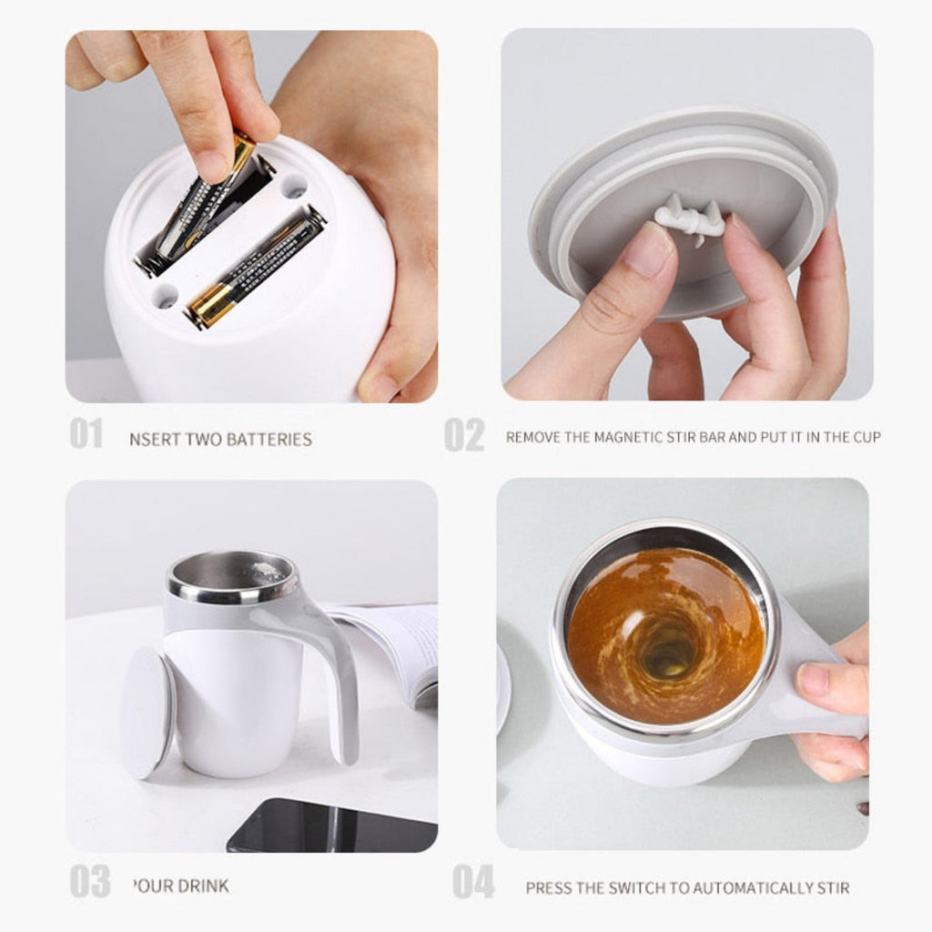 Automatic Mixing Cup Portable Coffee Cup Magnetic Rotary Water Cup
