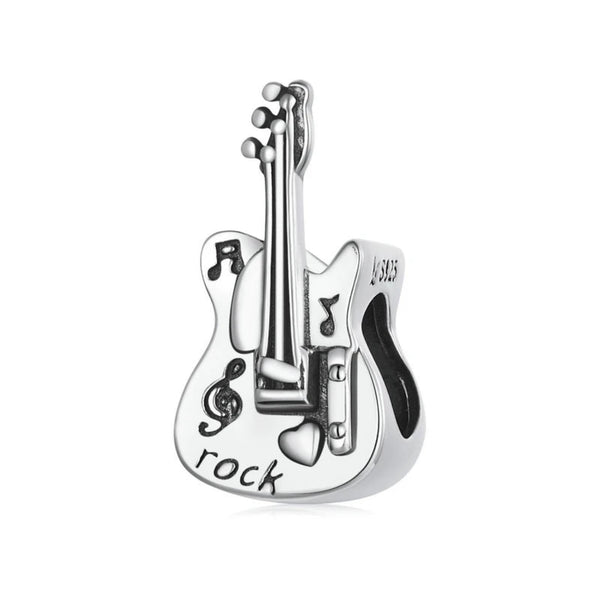 Luxyglo Sterling Silver Vintage Violin Guitar Pendant Charm