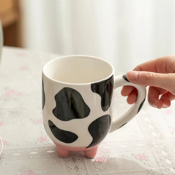 The Farmhouse Udderly Cow Ceramic Mug With Non-Skid Silicone Feet