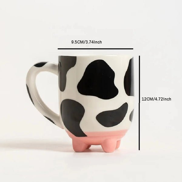 The Farmhouse Udderly Cow Ceramic Mug With Non-Skid Silicone Feet