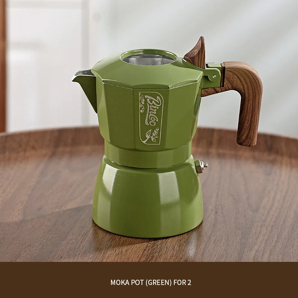 Bincoo Double-Valve Aluminum Moka Pot (200ml, 1-2 Cups)