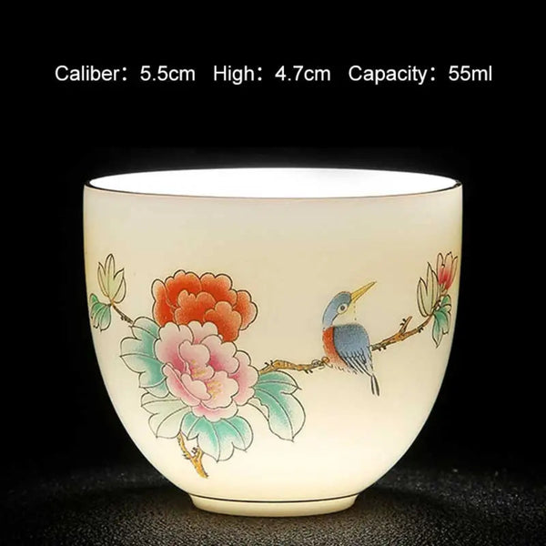 Traditional Celadon Hand-Painted Chinese Art Teacup