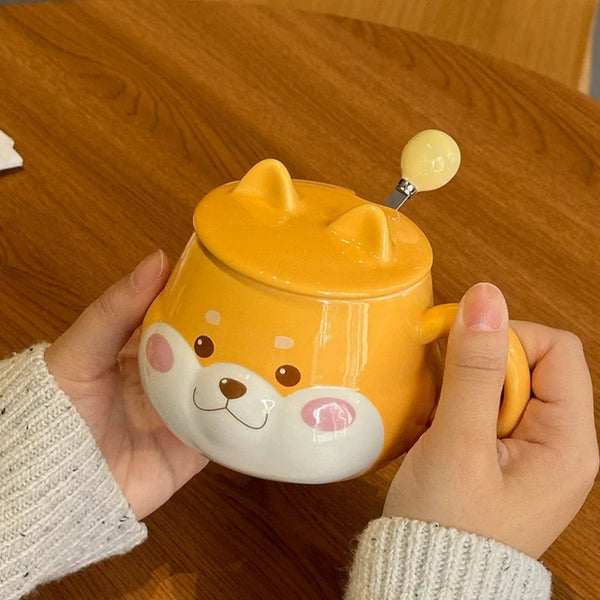 YOSHI Shiba Inu Mug with Lid Spoon
