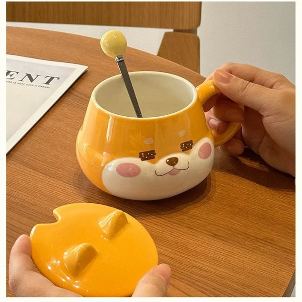YOSHI Shiba Inu Mug with Lid Spoon