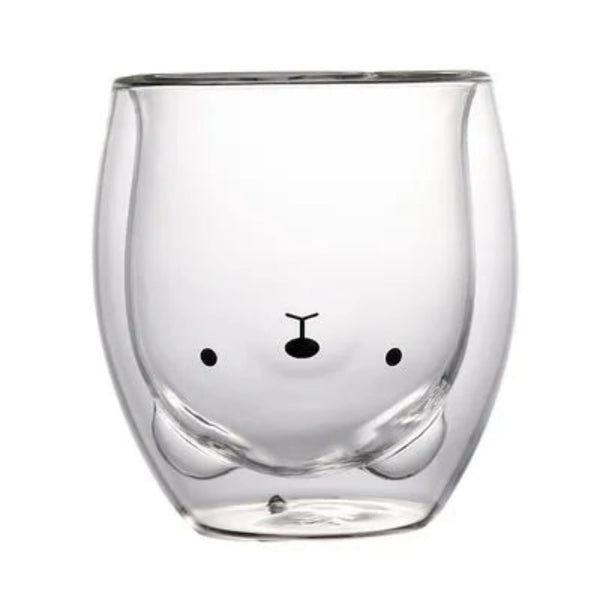 Animals Transparent Cute Double-Walled Glass