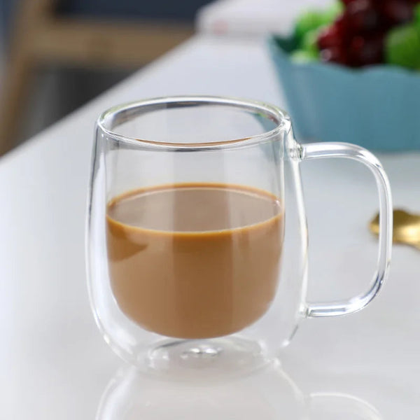 PEAKVIEW Double-Walled High Borosilicate Glass Coffee Mug