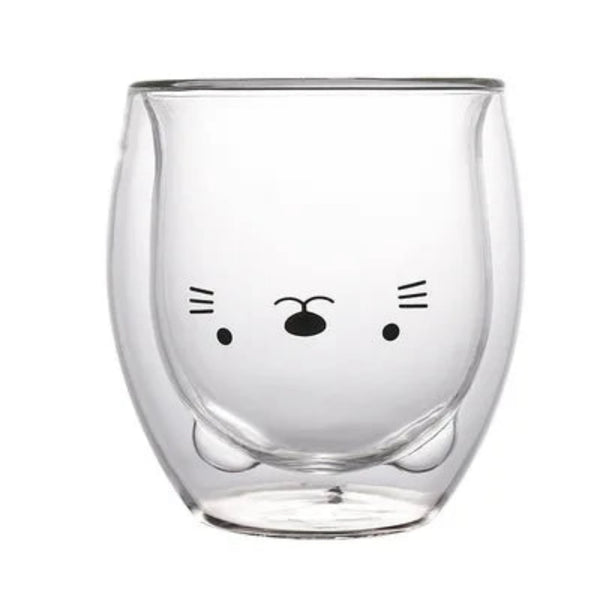Animals Transparent Cute Double-Walled Glass