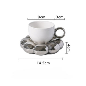 Sunflo Cloud Ceramic Coffee Mug With Saucer Set