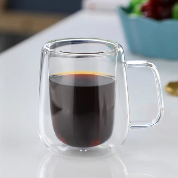 PEAKVIEW Double-Walled High Borosilicate Glass Coffee Mug