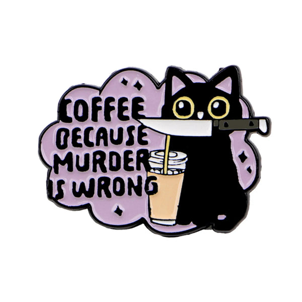 Black Cat Enamel Brooch Pin - The Ultimate Barista Accessory