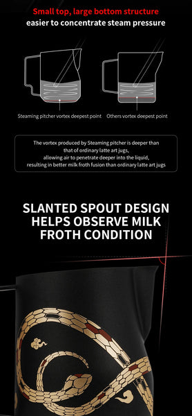 MHW-3BOMBER Serpent Latte Art Pitcher 450/500/600ml