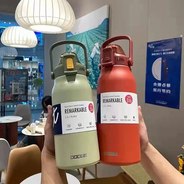 DODGE 1700ML Tumbler, Large Stainless Steel Thermos, 1.7L Water Bottle, Insulated Vacuum Flask.