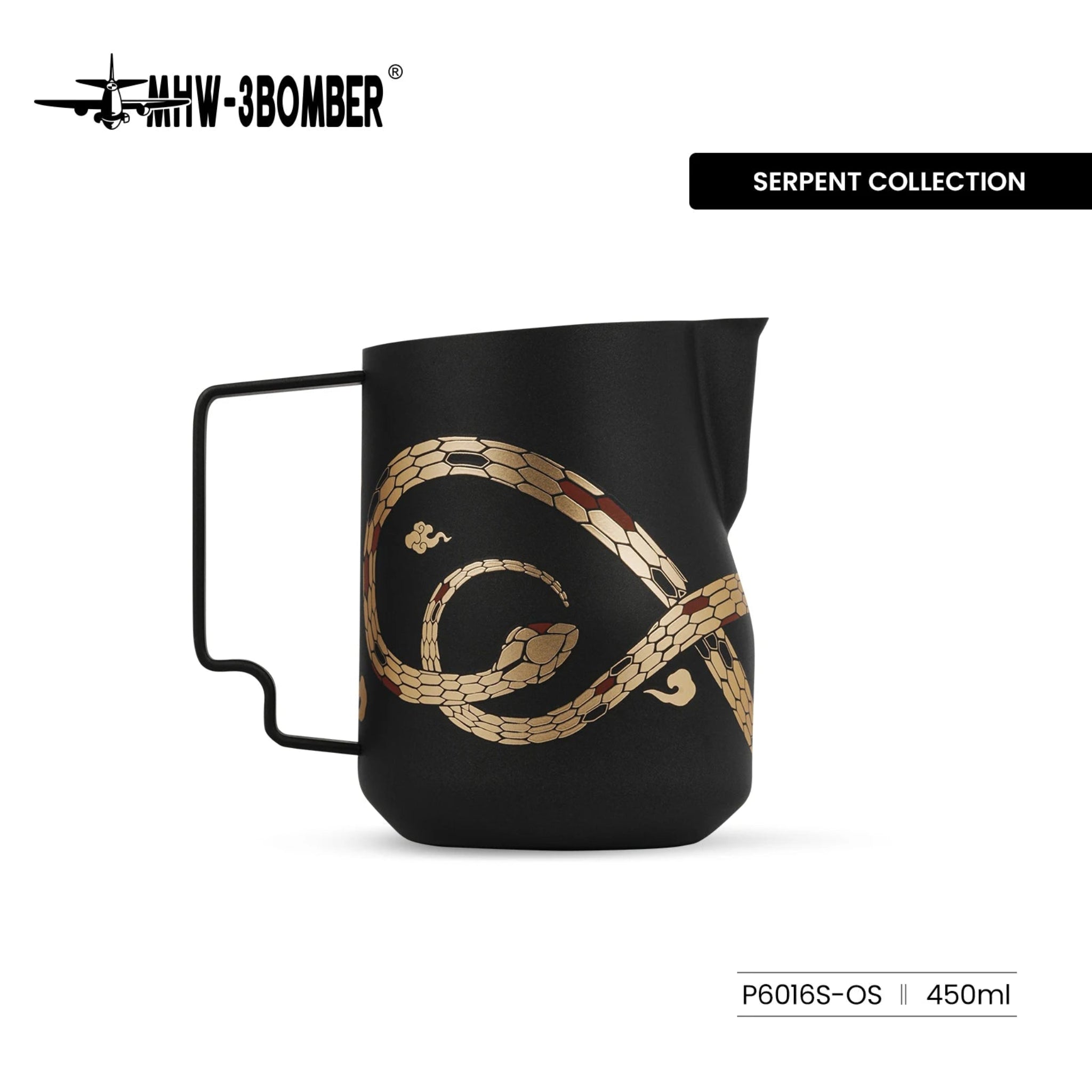 MHW-3BOMBER Serpent Latte Art Pitcher 450/500/600ml