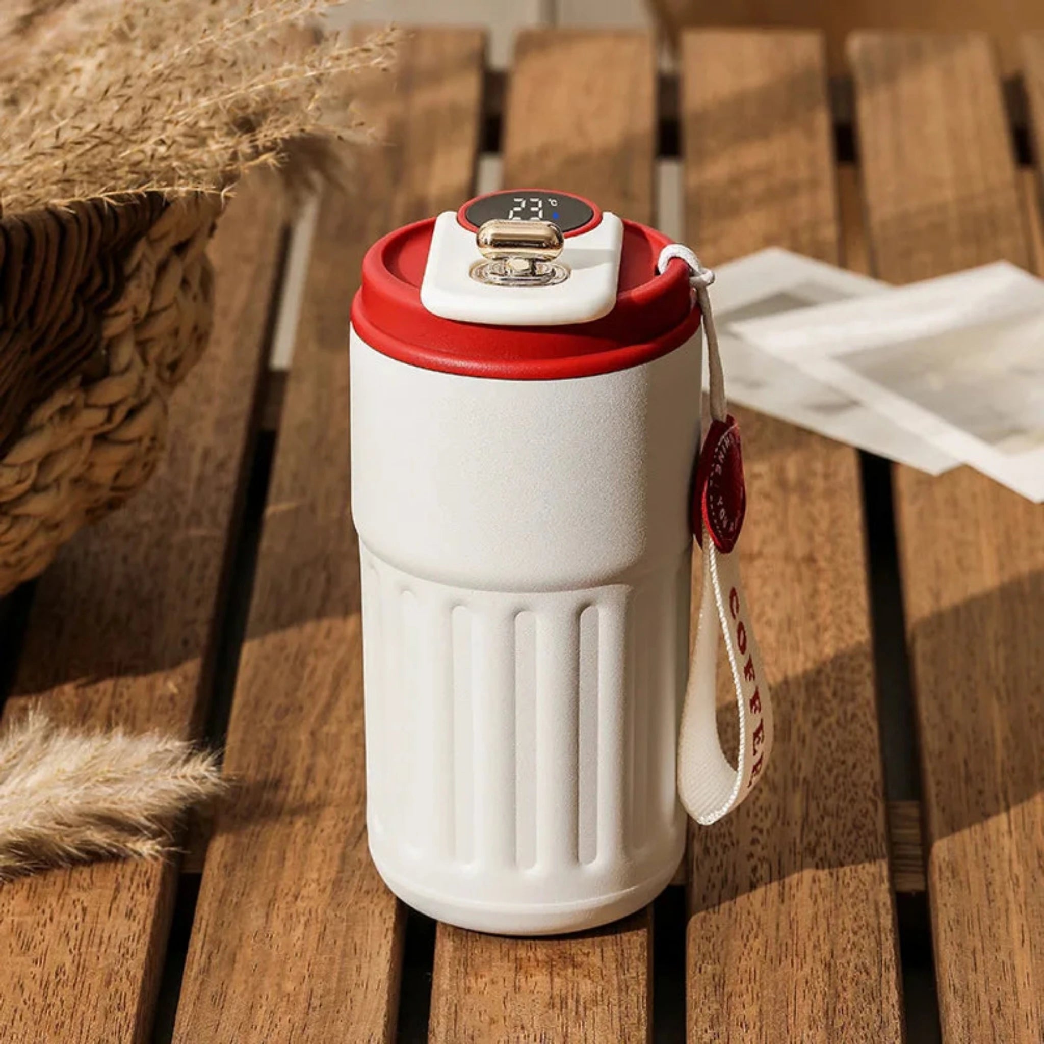 Smart Thermos Digital LED Temperature Vacuum Portable Cu