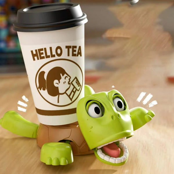 SQUIRT Turtle Cup Holder, Screaming Sea Turtle Coaster With Funny Expression & Moving Limbs, Gag Gift for Tortoise Lover