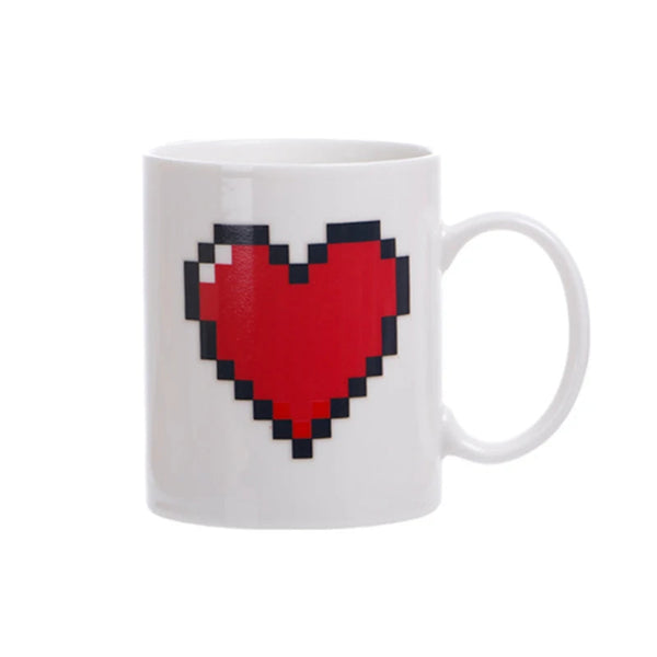 330ML Peach Heart Color-Changing Ceramic Mug – Magic Heat-Sensitive Mug