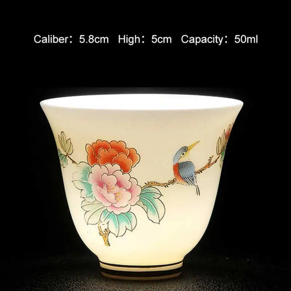 Traditional Celadon Hand-Painted Chinese Art Teacup