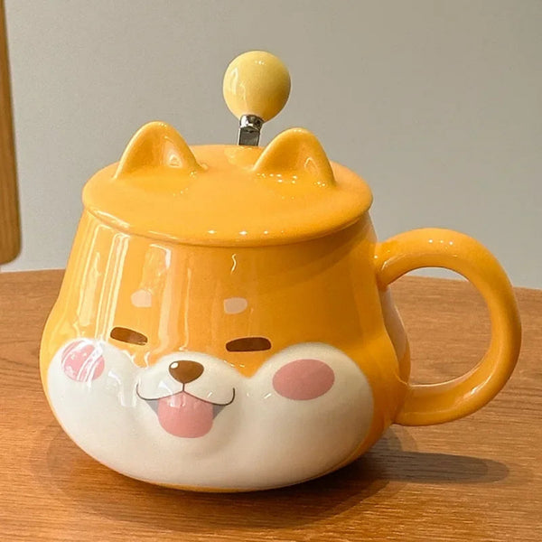 YOSHI Shiba Inu Mug with Lid Spoon