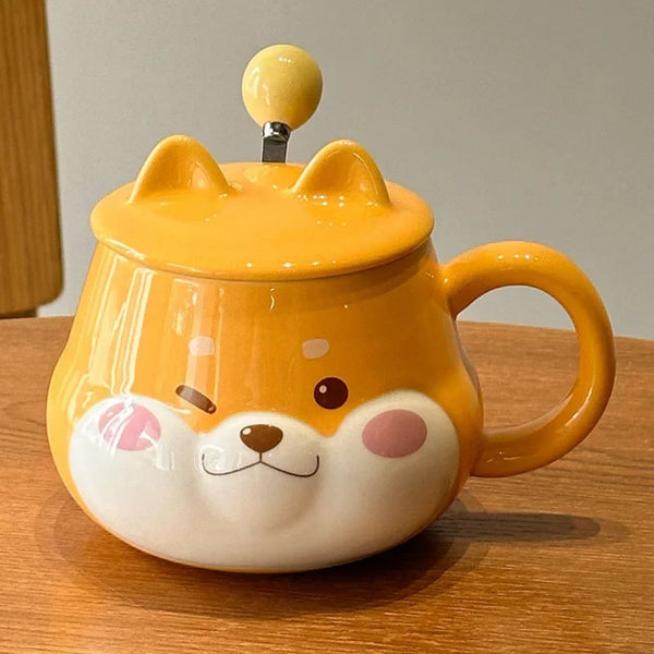 YOSHI Shiba Inu Mug with Lid Spoon