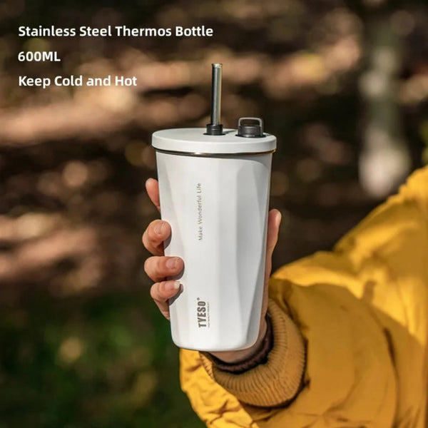 TYESO Vacuum Insulated Cup With Retractable Straw