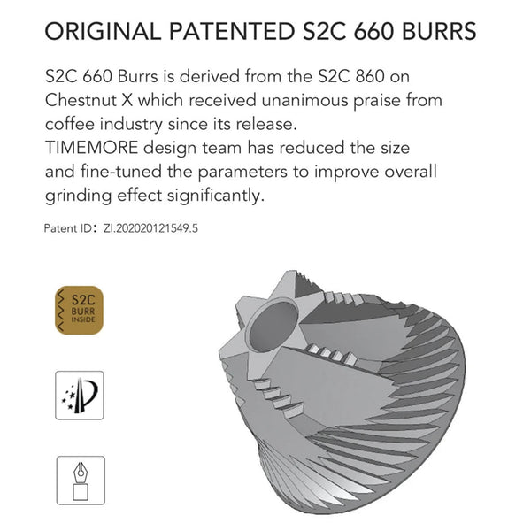 TIMEMORE Chestnut C3S Pro Manual Coffee Grinder - Foldable Handle - All-Metal Body