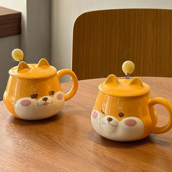 YOSHI Shiba Inu Mug with Lid Spoon