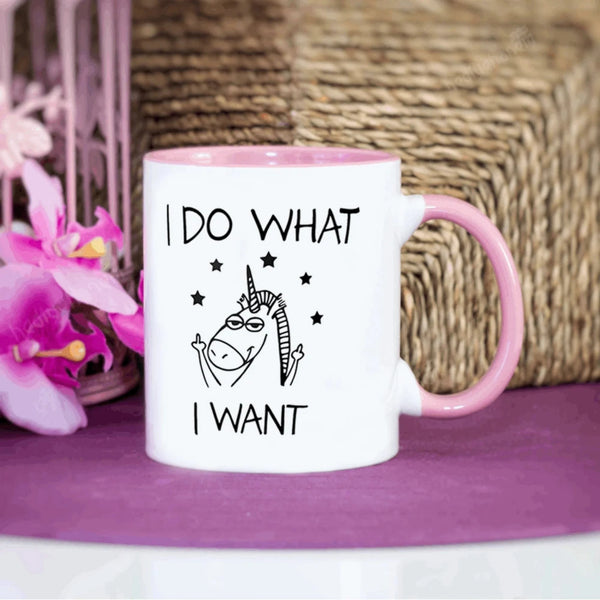 I Do What I Want Funny Unicorn Ceramic Mug