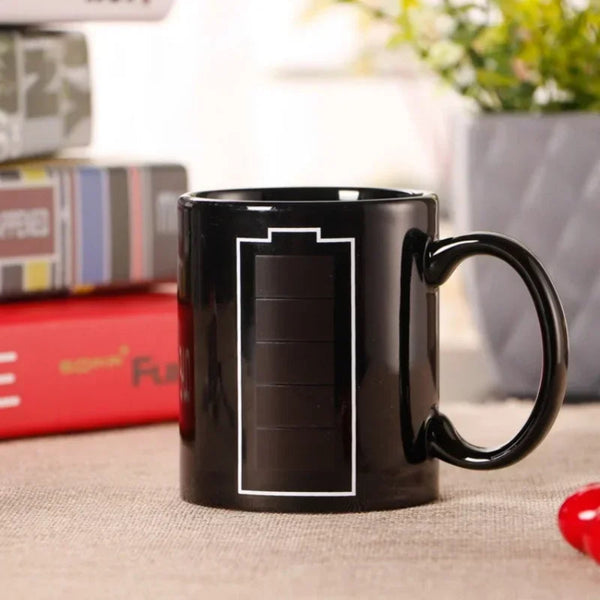 Color Changing Battery Pattern Heat Sensitive Ceramic Mug
