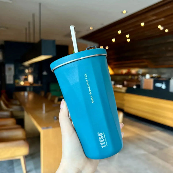 TYESO Vacuum Insulated Cup With Retractable Straw