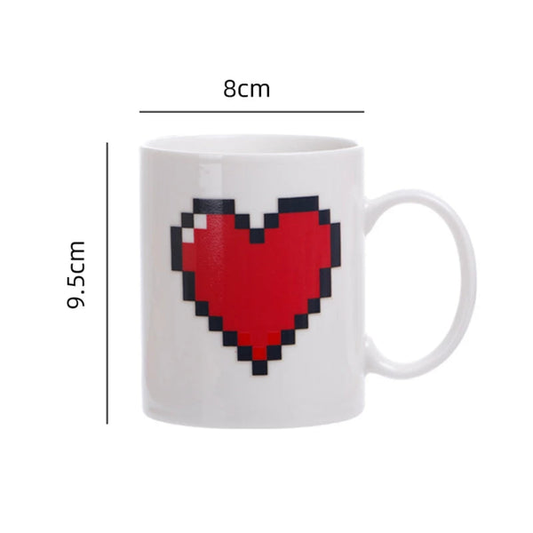 330ML Peach Heart Color-Changing Ceramic Mug – Magic Heat-Sensitive Mug