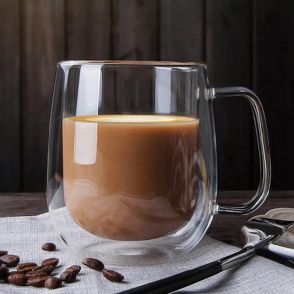 PEAKVIEW Double-Walled High Borosilicate Glass Coffee Mug