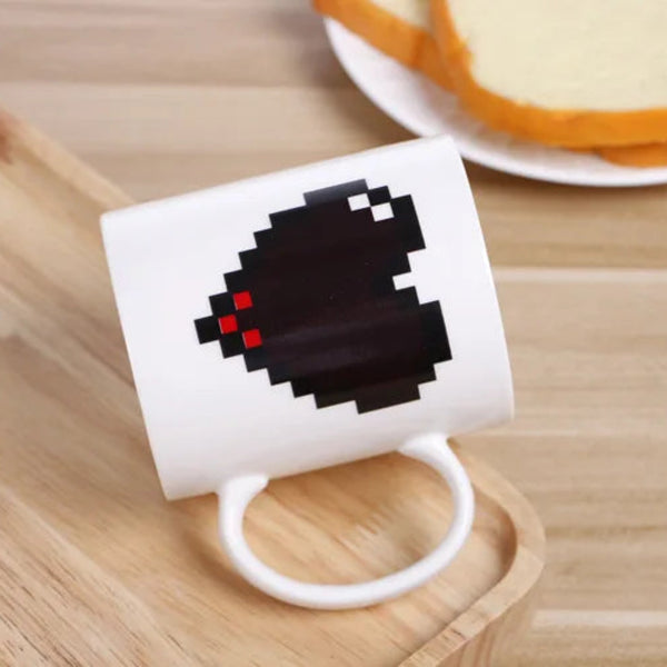 330ML Peach Heart Color-Changing Ceramic Mug – Magic Heat-Sensitive Mug