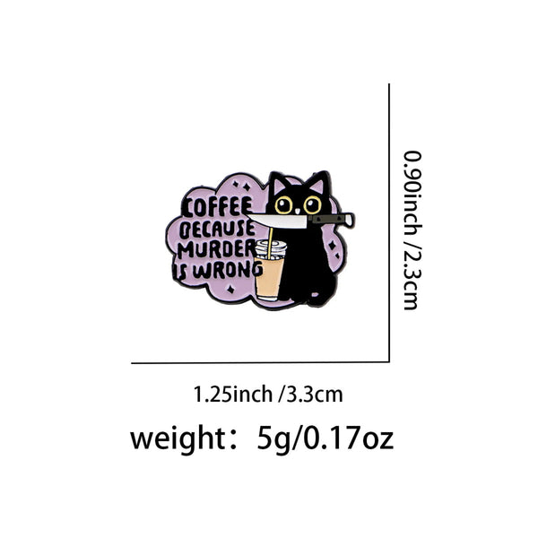 Black Cat Enamel Brooch Pin - The Ultimate Barista Accessory