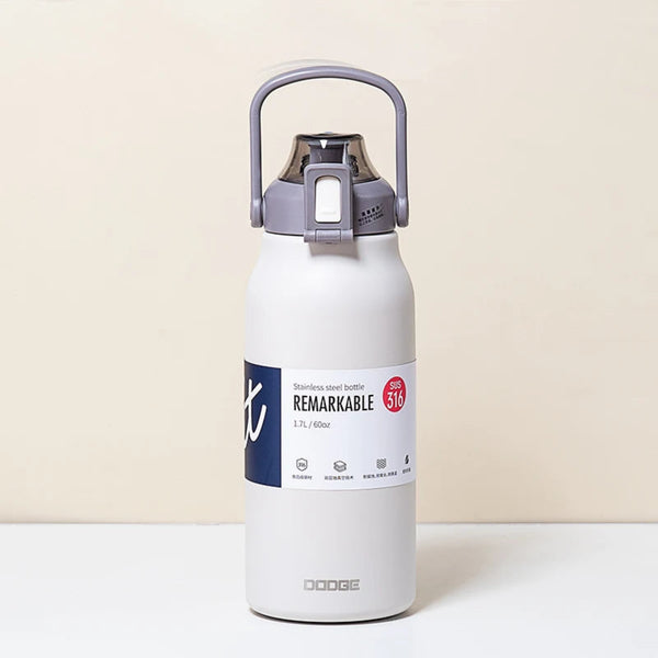 DODGE 1700ML Tumbler, Large Stainless Steel Thermos, 1.7L Water Bottle, Insulated Vacuum Flask.