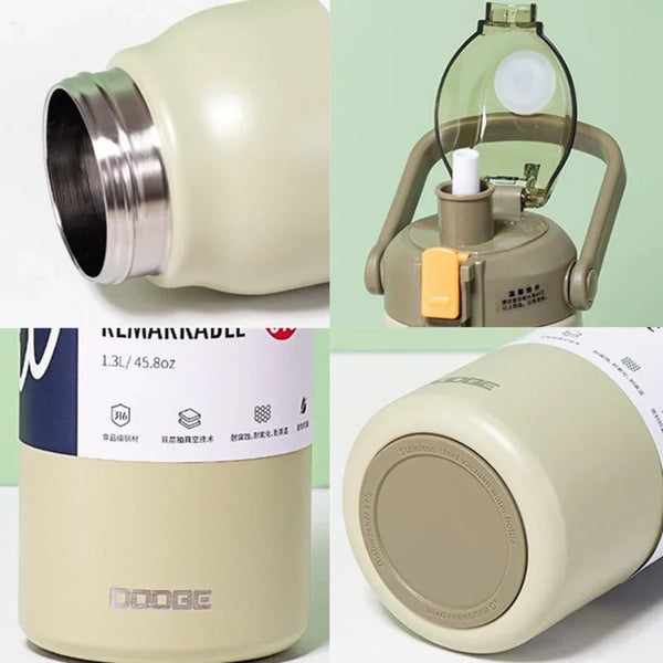 DODGE 1700ML Tumbler, Large Stainless Steel Thermos, 1.7L Water Bottle, Insulated Vacuum Flask.