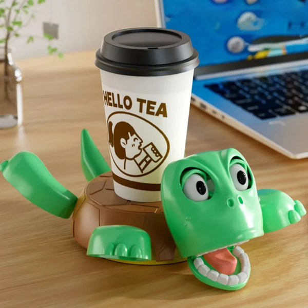 SQUIRT Turtle Cup Holder, Screaming Sea Turtle Coaster With Funny Expression & Moving Limbs, Gag Gift for Tortoise Lover
