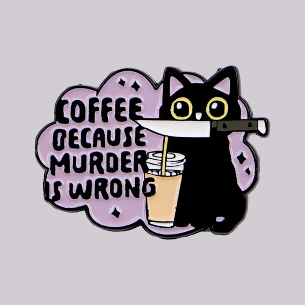 Black Cat Enamel Brooch Pin - The Ultimate Barista Accessory