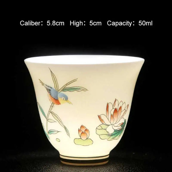 Traditional Celadon Hand-Painted Chinese Art Teacup