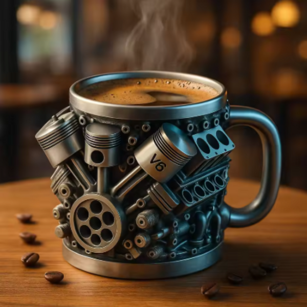 V8/V6 Creative Car Engines Stainless Steel Mug